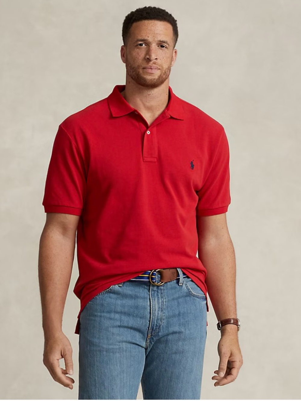 Polo Ralph Lauren Men's Classic-Fit Red Soft-Touch Polo M